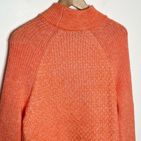 Talbots Womens Mock Turtleneck Pullover Sweater XLP Orange Long Sleeve - Picture 7 of 10